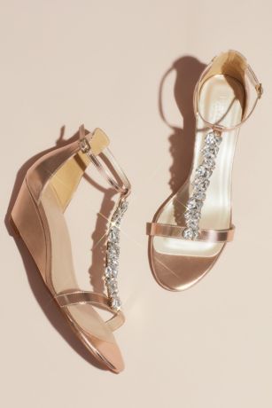 davids bridal rose gold heels